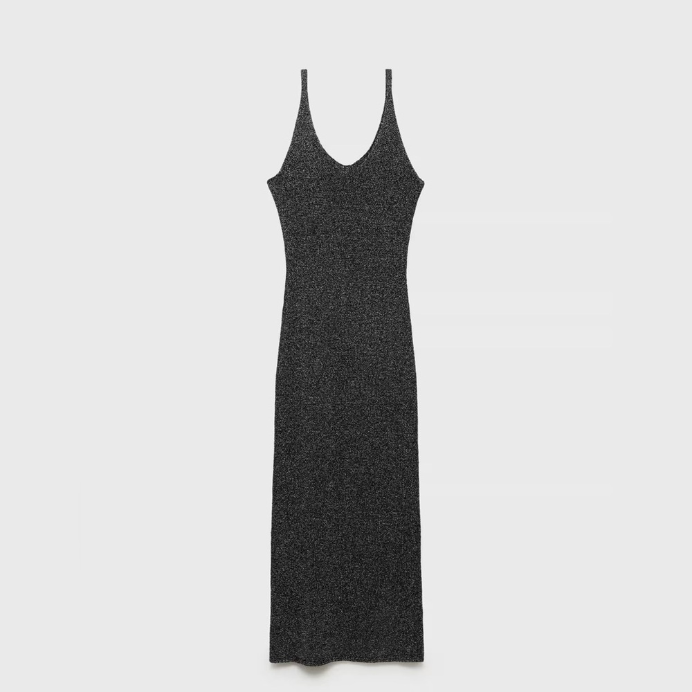 Mango black lurex knitted dress NWT - Picture 2 of 3
